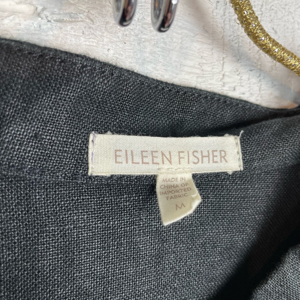 Eileen Fisher 100% Linen Jacket – Black (Size M) - Picture 4 of 7